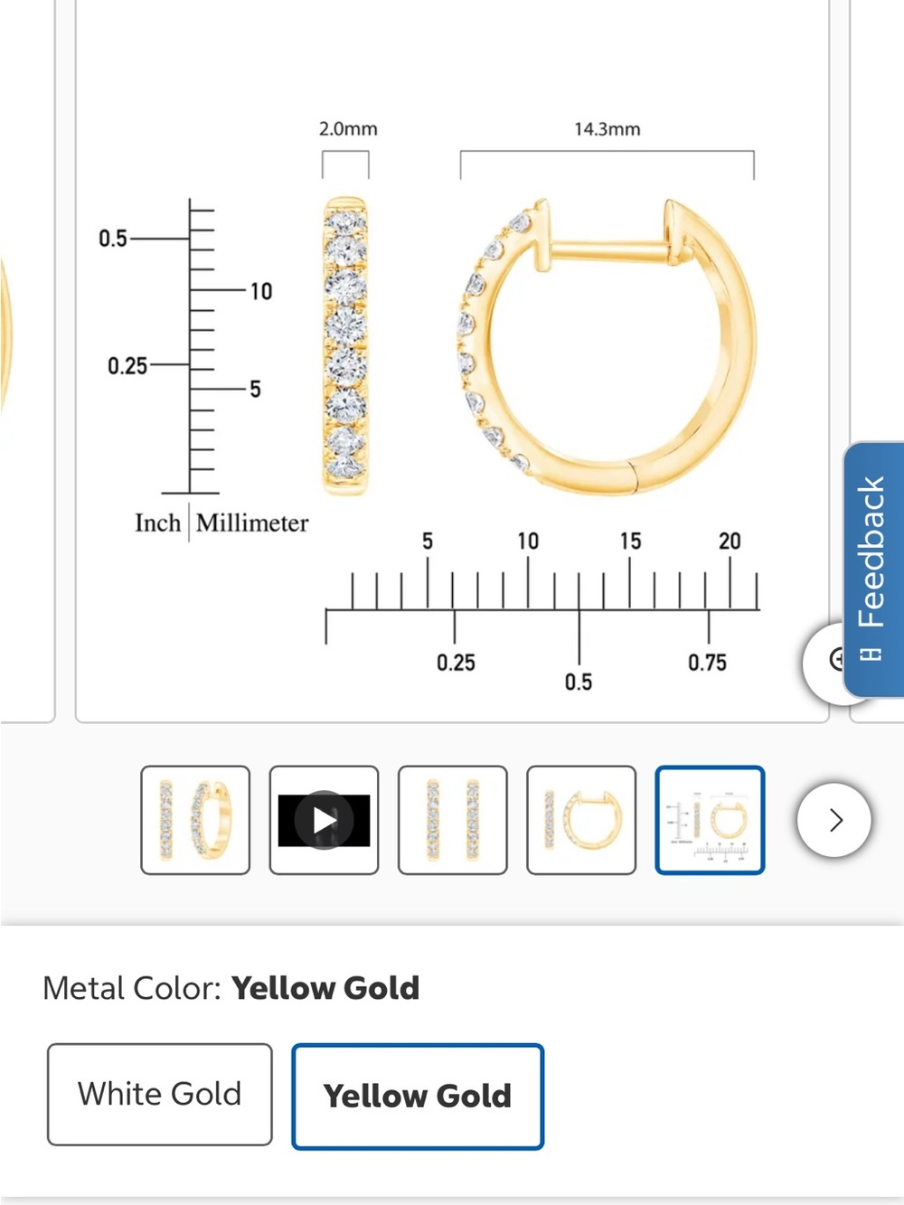 Gold 14k yellow gold with real natural diamonds.   Mini Hoop Earrings Huggies - Picture 2 of 8
